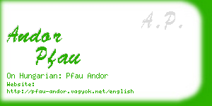 andor pfau business card